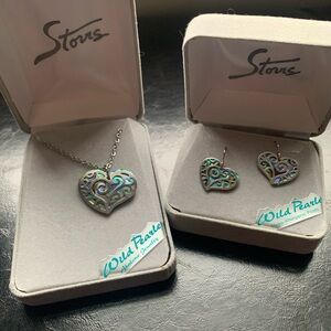 Wild Pearl Abalone Jewelry Necklace and Earring Set